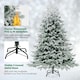 image 6 of COSTWAY 4.5FT Pre-Lit Artificial Christmas Snow-flocked Xmas Tree Green | One Size
