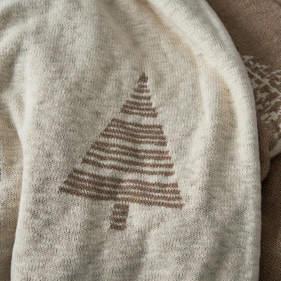 image 1 of BHS Christmas Tree Reversible Throw, Gold