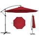 image 1 of Outsunny 3m Garden Banana Parasol Hanging Cantilever Umbrella with Crank Handle, 8 Ribs and Cross Base for Outdoor, Sun Shade, Wine Red