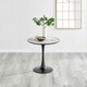 image 2 of Furniturebox Elina White Marble Effect Round Dining Table & 2 Blue Pesaro Black Leg Chairs