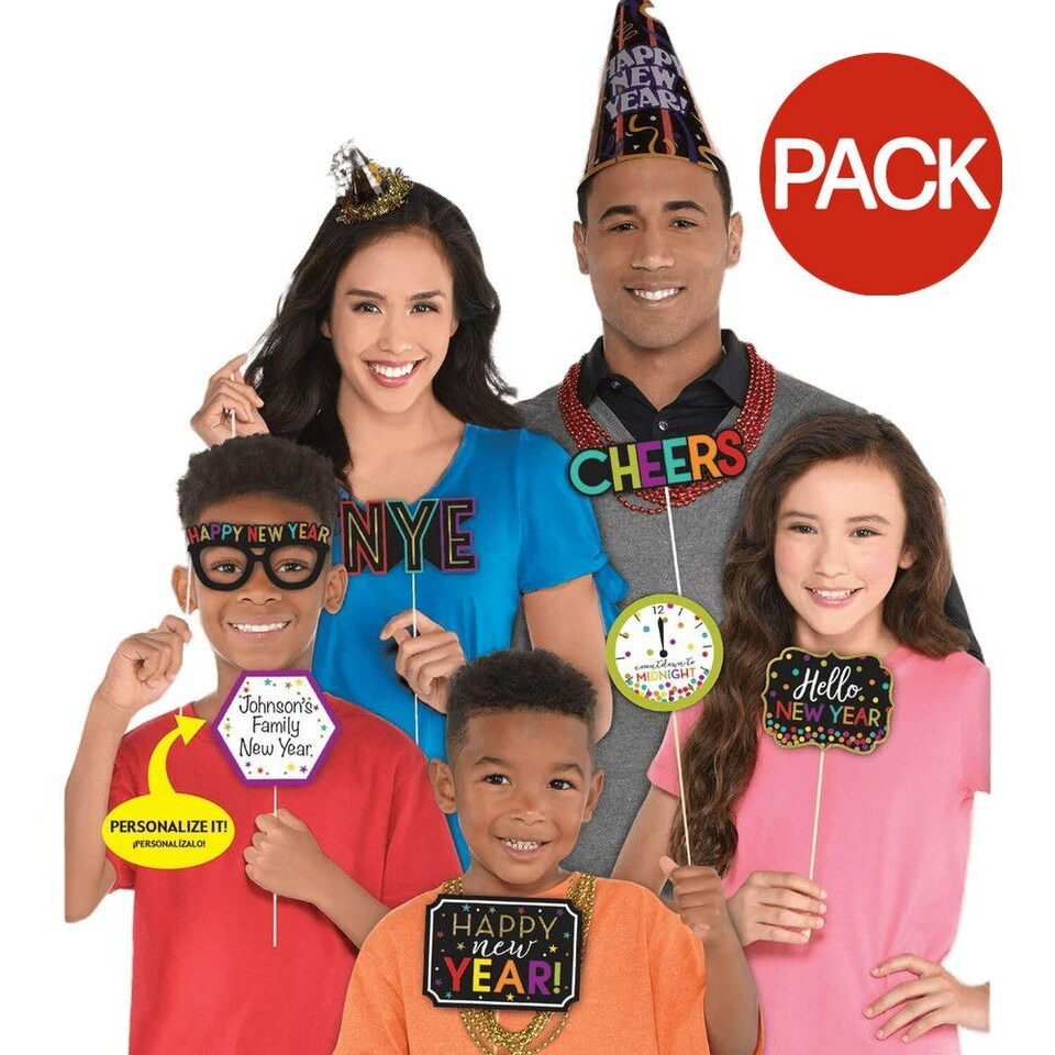Amscan New Year Photobooth Props (Pack of 13) - Multicoloured - One Size