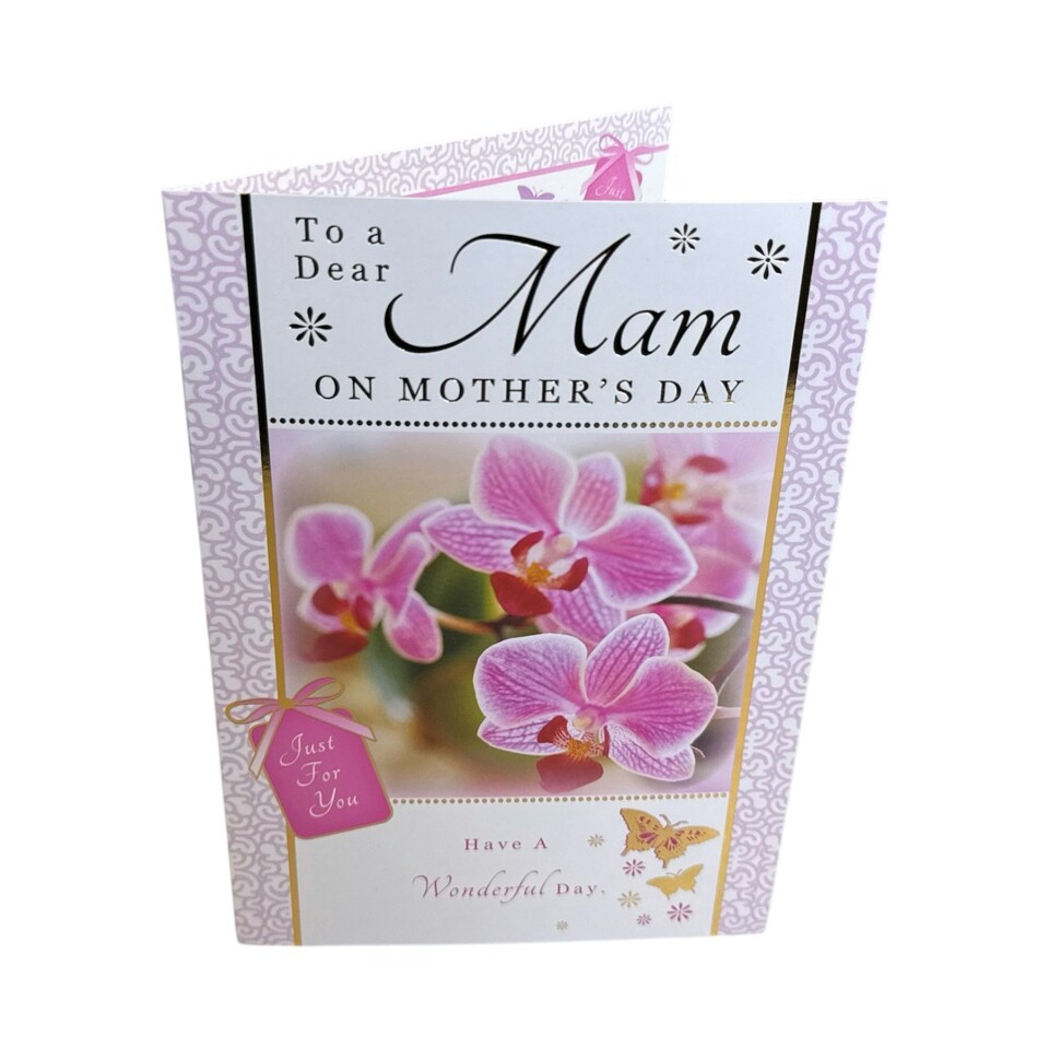 image 1 of To a Dear Mam Pink Orchid Flowers Design Mother's Day Card