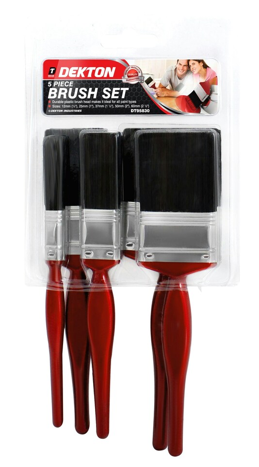 image 1 of 5 Pieces Paint Brushes Set Essentials Walls & Ceilings Professional Painter Fine