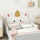 image 8 of ZONEKIZ Unicorn-Designed Toddler Bed, Kids Bedroom Furniture - White