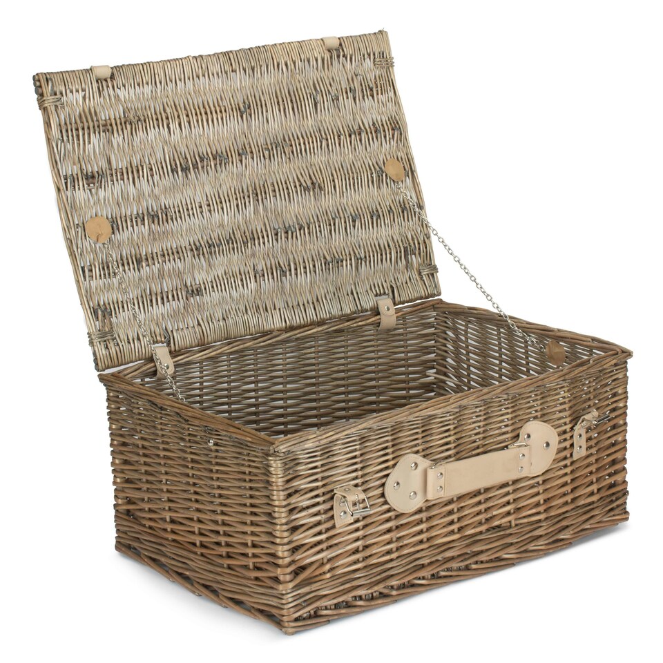 image 1 of Wicker 56cm Antique Wash Picnic Basket Brown | Brown | One Size