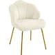 image 1 of Yaheetech Vanity Chair with Shell-shaped Backrest and Golden Metal Legs for Living Room-Beige