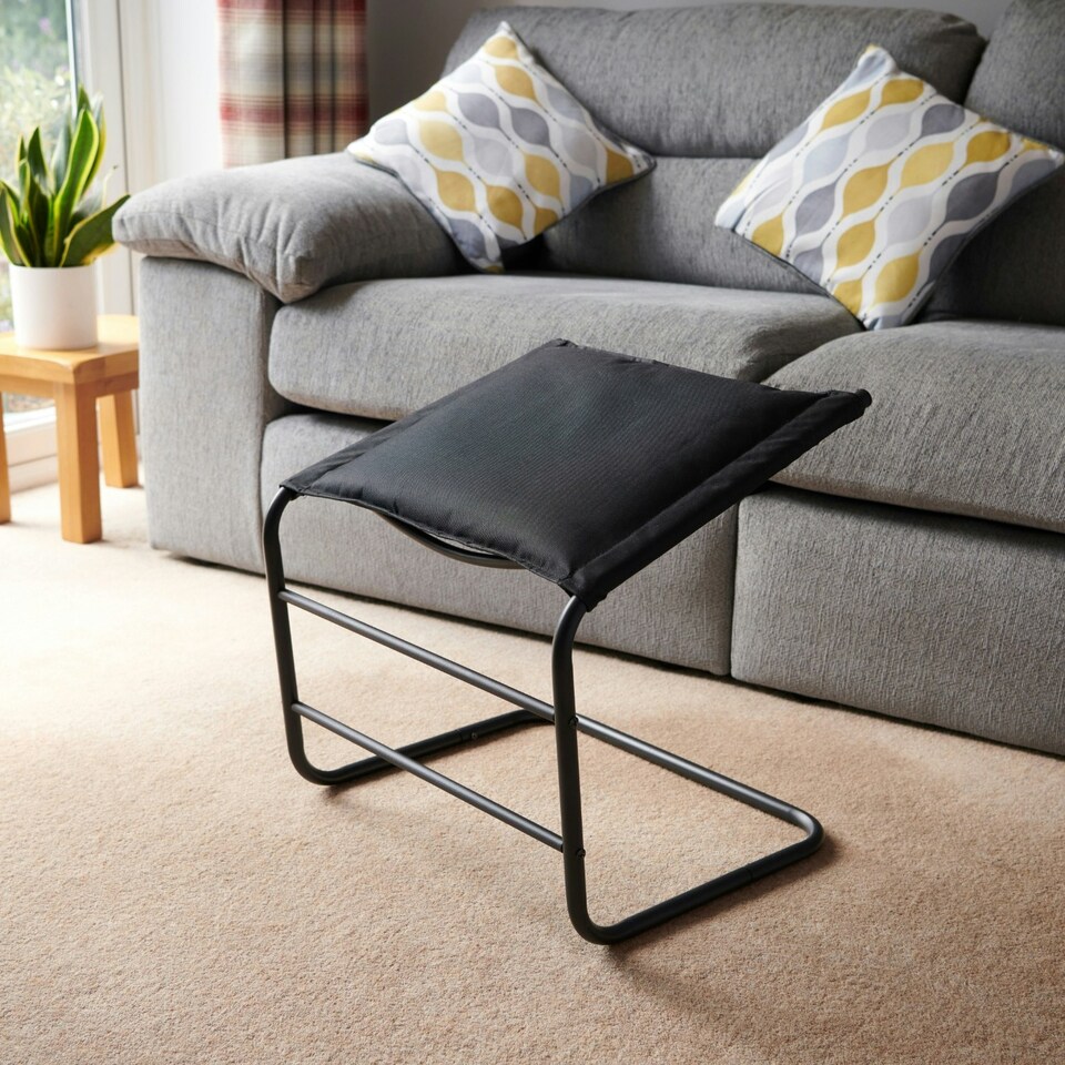 image 1 of Greenhurst Black Footrest with Steel Frame – Angled Leg Support for Comfort, Circulation & Relaxation Black