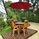 image 1 of Four Seater Round Table Set with Cushions - W230 x D230 x H98 - Fully Assembled - Burgundy