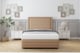 image 2 of Sloomy Ashford Latte Dumfries Divan Bed Base 2 Drawers Left Side With 54 Inch Floor Standing Headboard & 12 Inch Matching Footboard | Brown | Latte | Super King | 1