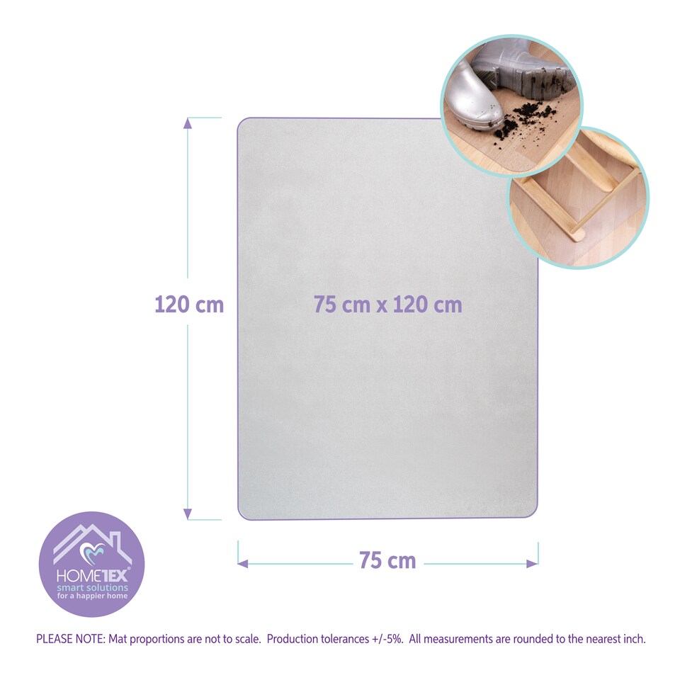image 1 of Hometex Premium Polycarbonate Chair Mat for Hard Floors - Rectangular 75 x 120cm