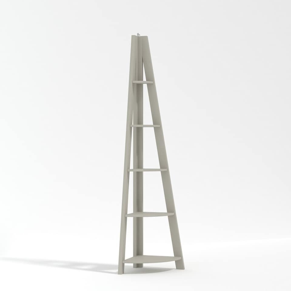 Mdf Ladder Rack Tiva Corner Ladder Shelving - MDF - L38.6 x W38.6 x H175.4 cm - Grey ...