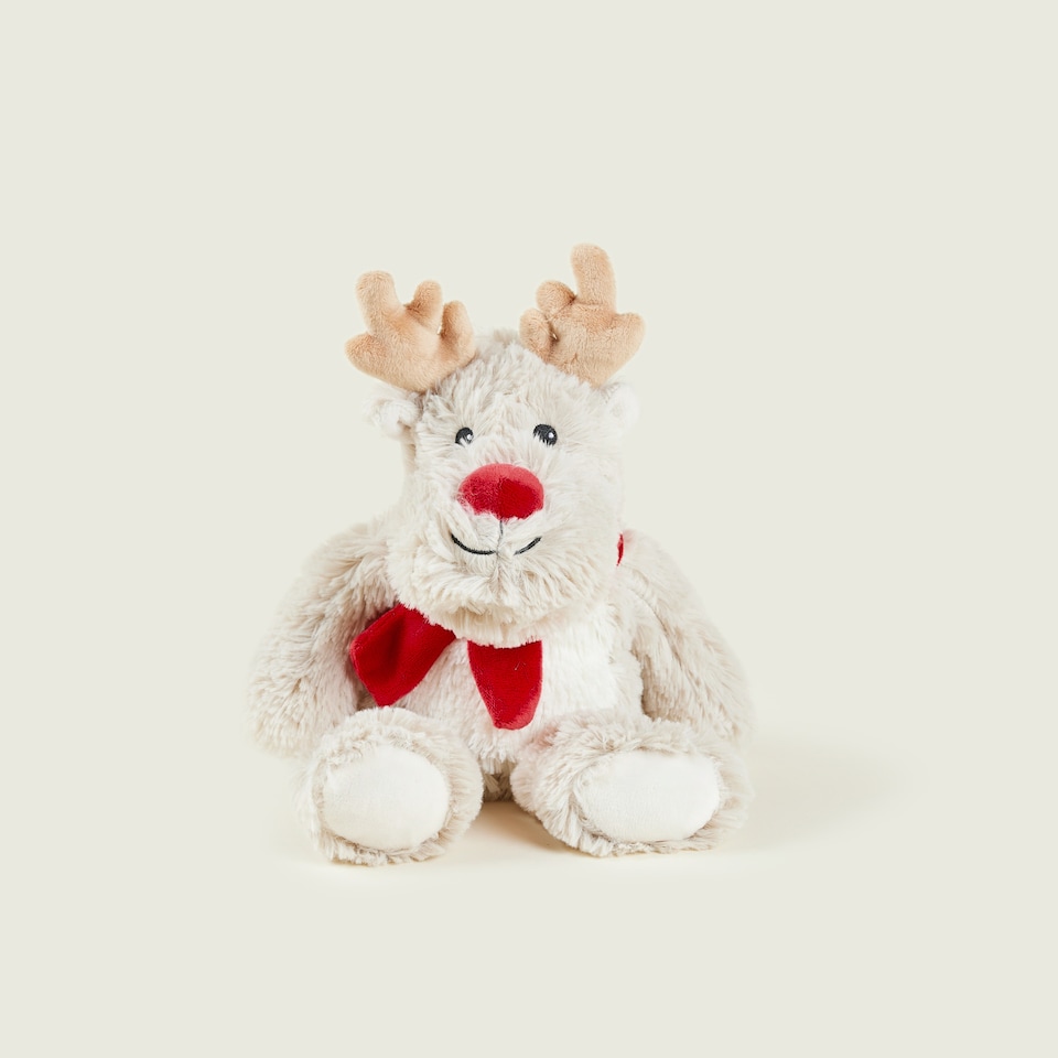 image 1 of Warmies Reindeer Junior Plush, Fully Heatable and Weighted Teddy Slightly Scented with Dried French Lavender, Chill in The Freezer or Heat in Microwave