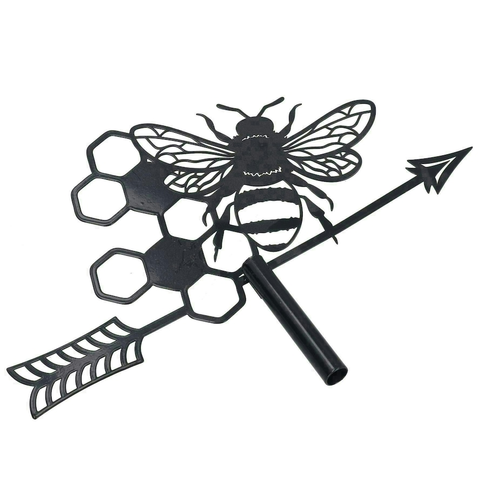 image 1 of High Quality Black Metal Bee Silhouette Weather Vane Animal Lover Gift