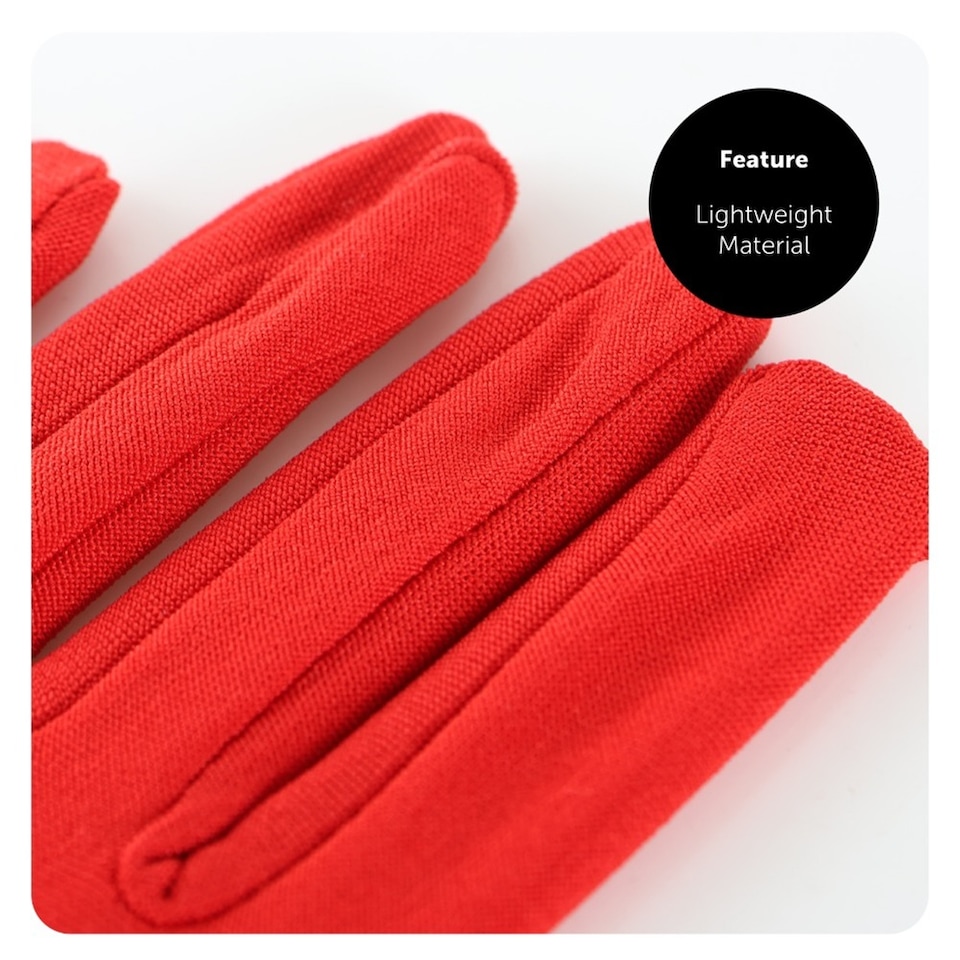 image 1 of Long Red Spandex Gloves | Red | 3