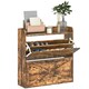 image 6 of HOMCOM Narrow Shoe Cabinet Farmhouse Slim Shoe Storage Cabinet Rustic Brown Brown