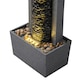 image 5 of Teamson Home Garden Outdoor Water Feature, Tall Waterfall Water Fountain, With Warm LED Lights, Layered Rock Design, Dark Grey