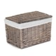 image 1 of 36cm Taupe Wash Finish Storage Wicker Hamper Basket | Grey | Grey | XL