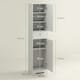 image 7 of HOMCOM Tall Bathroom Storage Cabinet with Arch Doors Adjustable Shelf White White