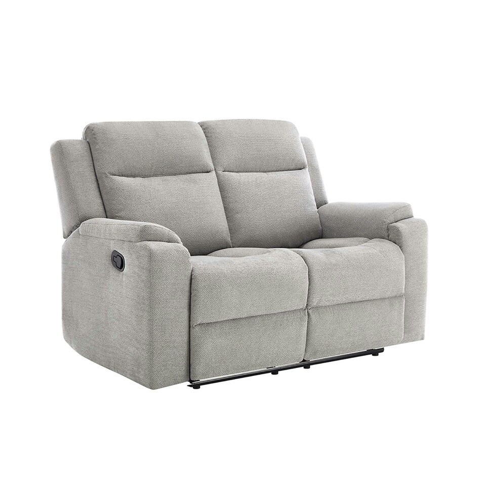 image 1 of Orka 2 Seater Manual Recliner Chenille Fabric Sofa Grey
