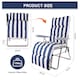 image 2 of Groundlevel Garden Lounge Recliner Chair with Striped Cushion | Blue | Navy