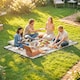 image 8 of Outsunny Picnic Blanket, 300x200CM Beach Blanket Outdoor Picnic Mat | Multi | Multi-coloured tribal geometric | 300 x 200 x 1 cm