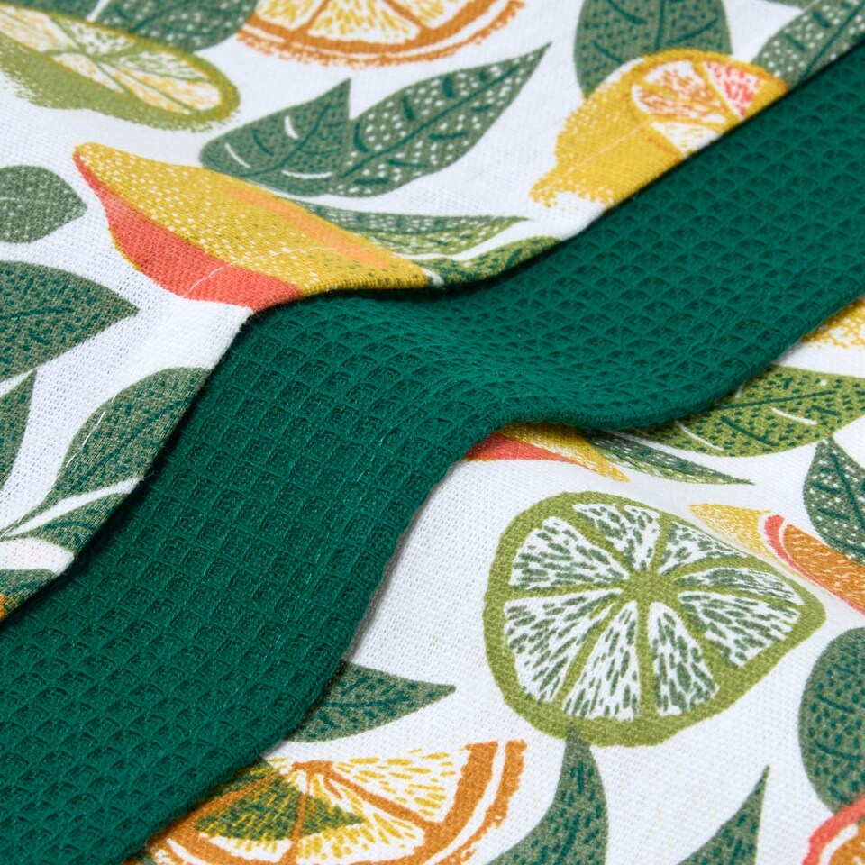 image 1 of Homescapes Citrus Tea Towels Set of Three Multi
