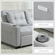 image 6 of HOMCOM 2 Seater Pull Out Sofa Bed with Pockets for Living Room Light Grey 
