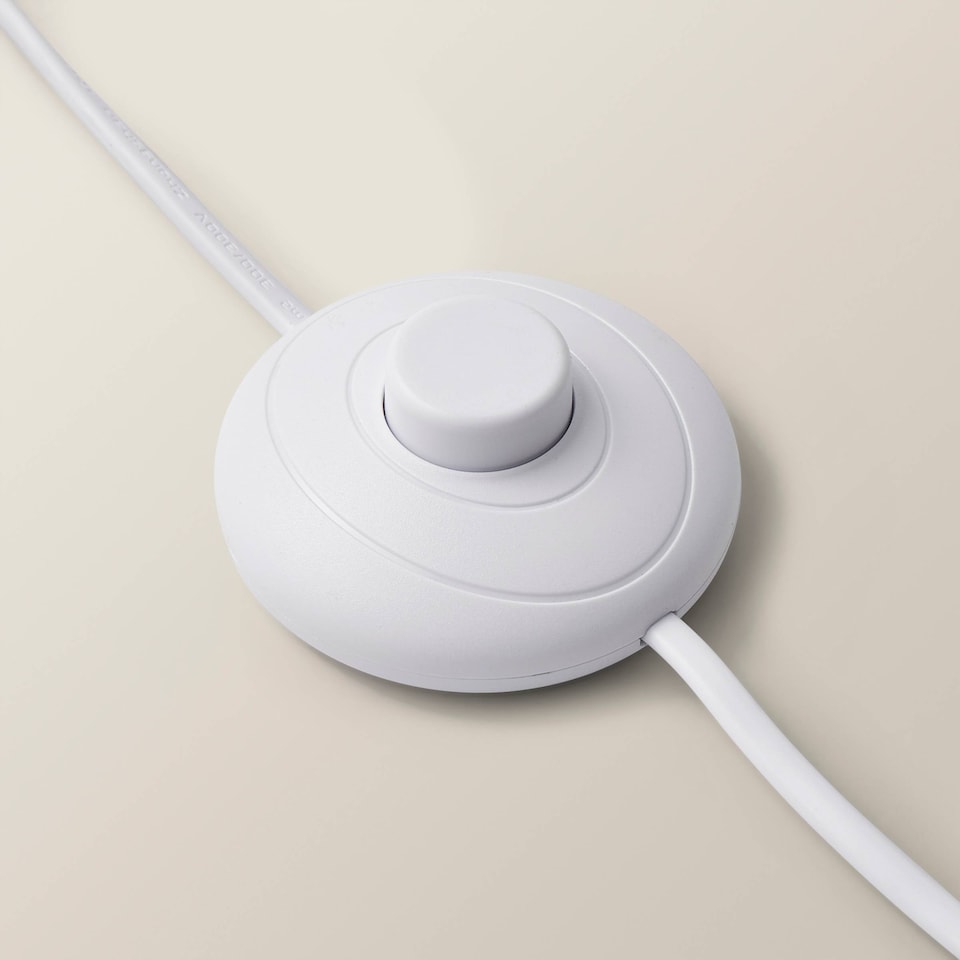 image 1 of ValueLights Isla White Paper Column Metal Base Floor Lamp | White