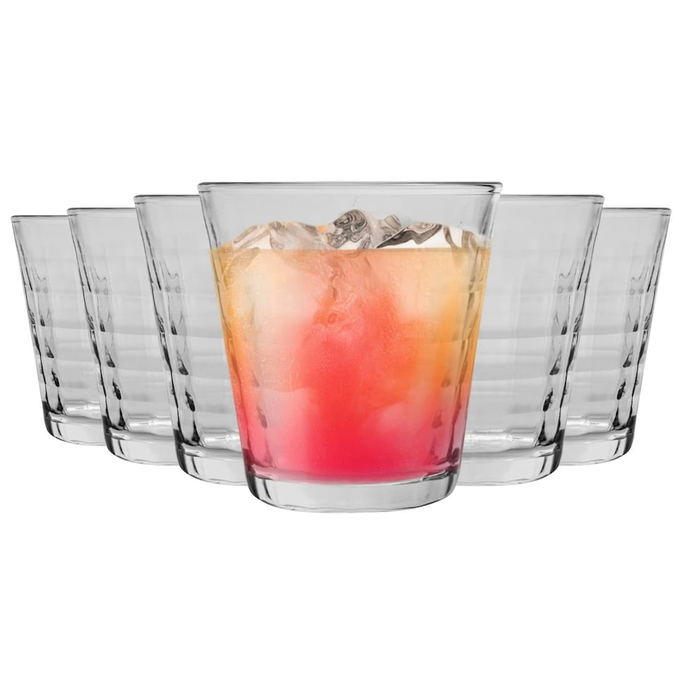 image 1 of Duralex Prisme Drinking Glasses - 220ml Tumblers for Water, Juice - Clear - Pack of 6 Clear