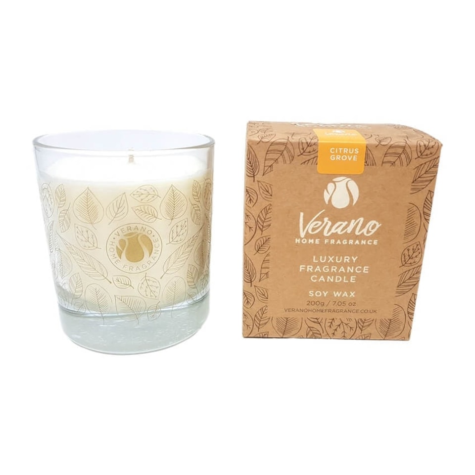 image 1 of Verano Spanish Ceramics Set of 4 Glass Scented Soy Wax Candles - 200g | Clear | 200g