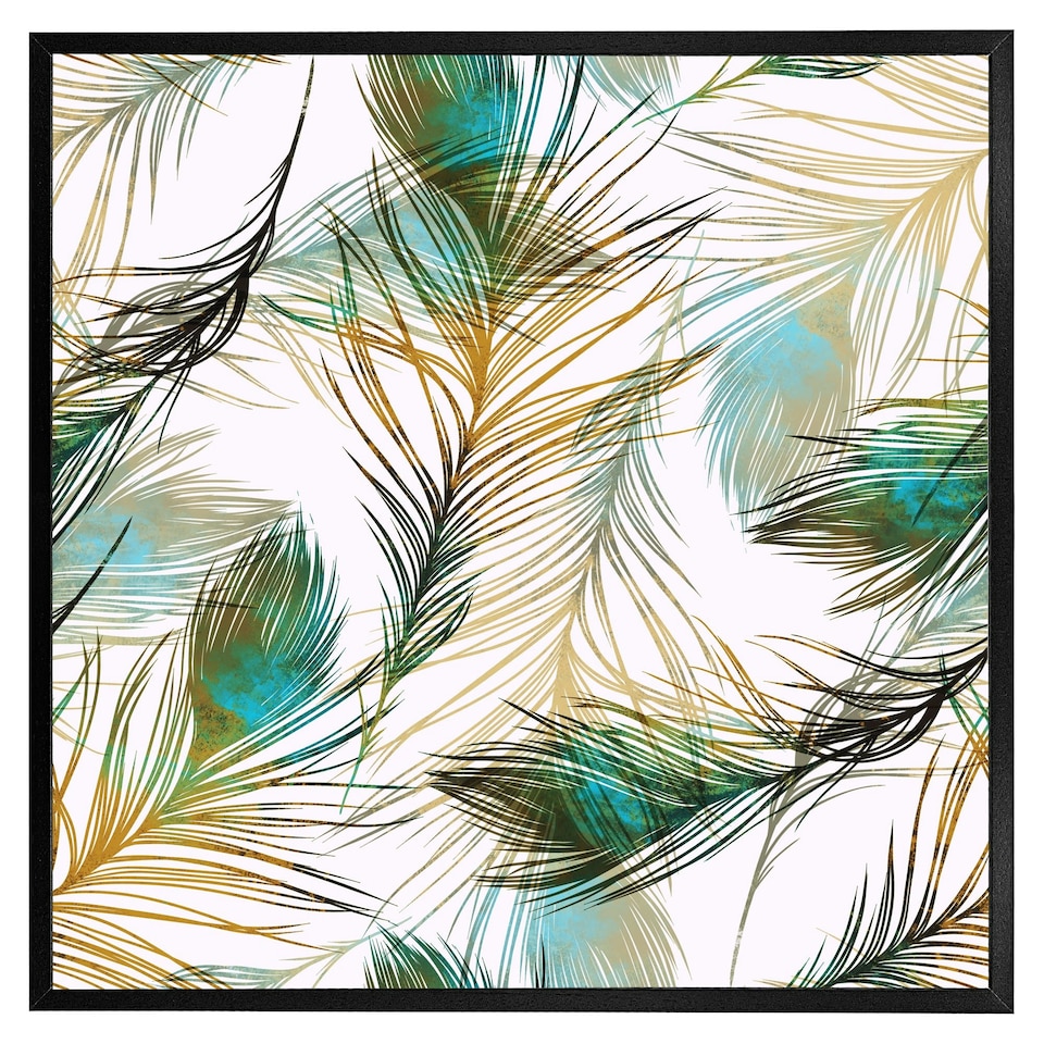 image 1 of Imprints peacock feathers (Picutre Frame) Brown | Oak | M