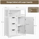 image 3 of Yaheetech Bathroom Floor Cabine w/ 1 Door and 3 Drawers White White