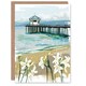 image 1 of Scottish Beach Pier Lily Wildflowers Him Her Birthday Card