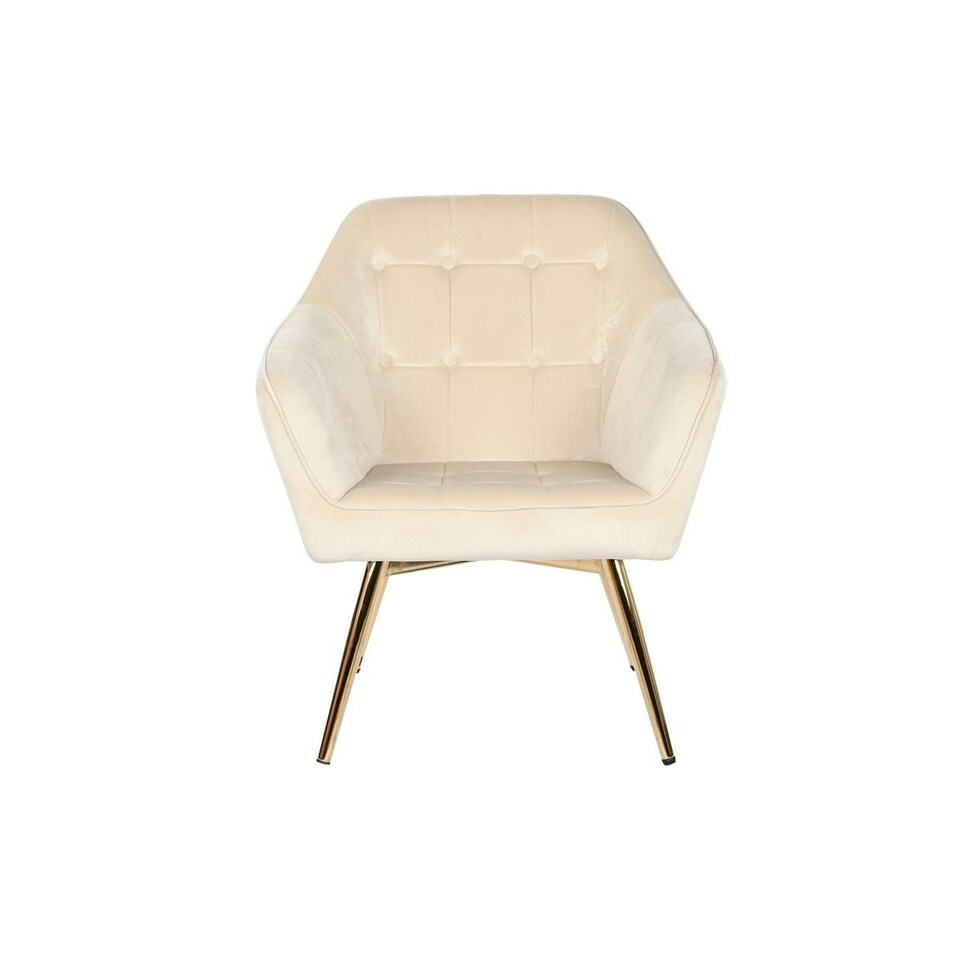 image 1 of Armchair DKD Home Decor Cream Golden Metal 74 x 74 x 90 cm Cream