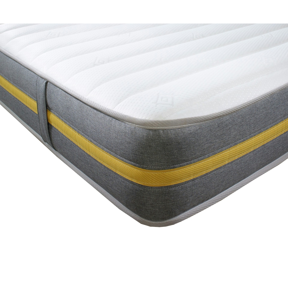 image 1 of Lunar Luxe Hybrid Mattress - Soft Feel, Memory Foam & Spring Support | Yellow | Small Double