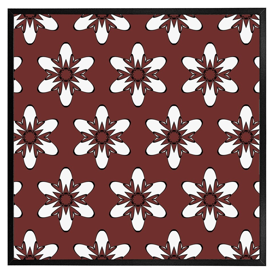 image 1 of Modern decorative floral pattern (Picutre Frame) Brown | S