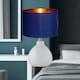 image 7 of First Choice Lighting Set of 2 Tuscan White Ceramic Lamps with Navy Blue & Gold Shade White | Blue
