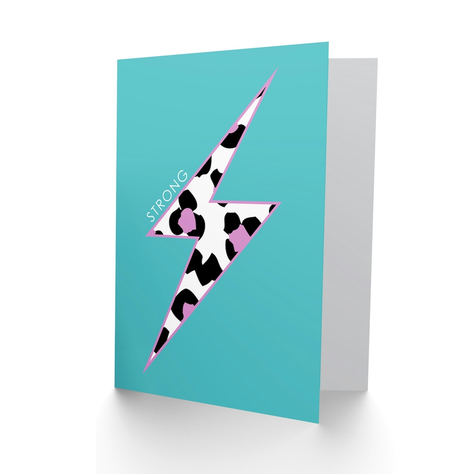 image 1 of Purple Solid Strong Leopard Quote Card