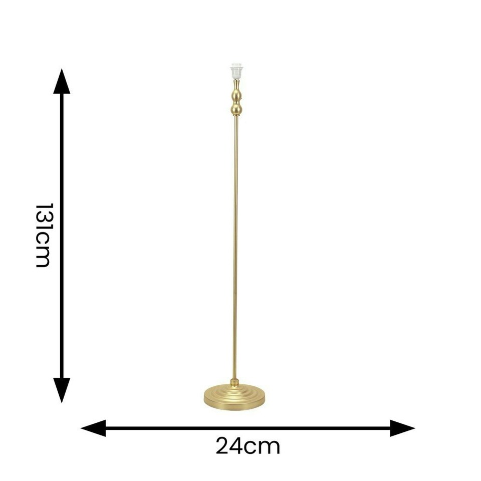 image 1 of ValueLights Maggie Gold Metal Candlestick Slim Floor Lamp Base