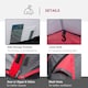 image 9 of Outsunny 3 Man Camping Tent w/ 2 Rooms Porch Vents Rainfly Weather-Resistant