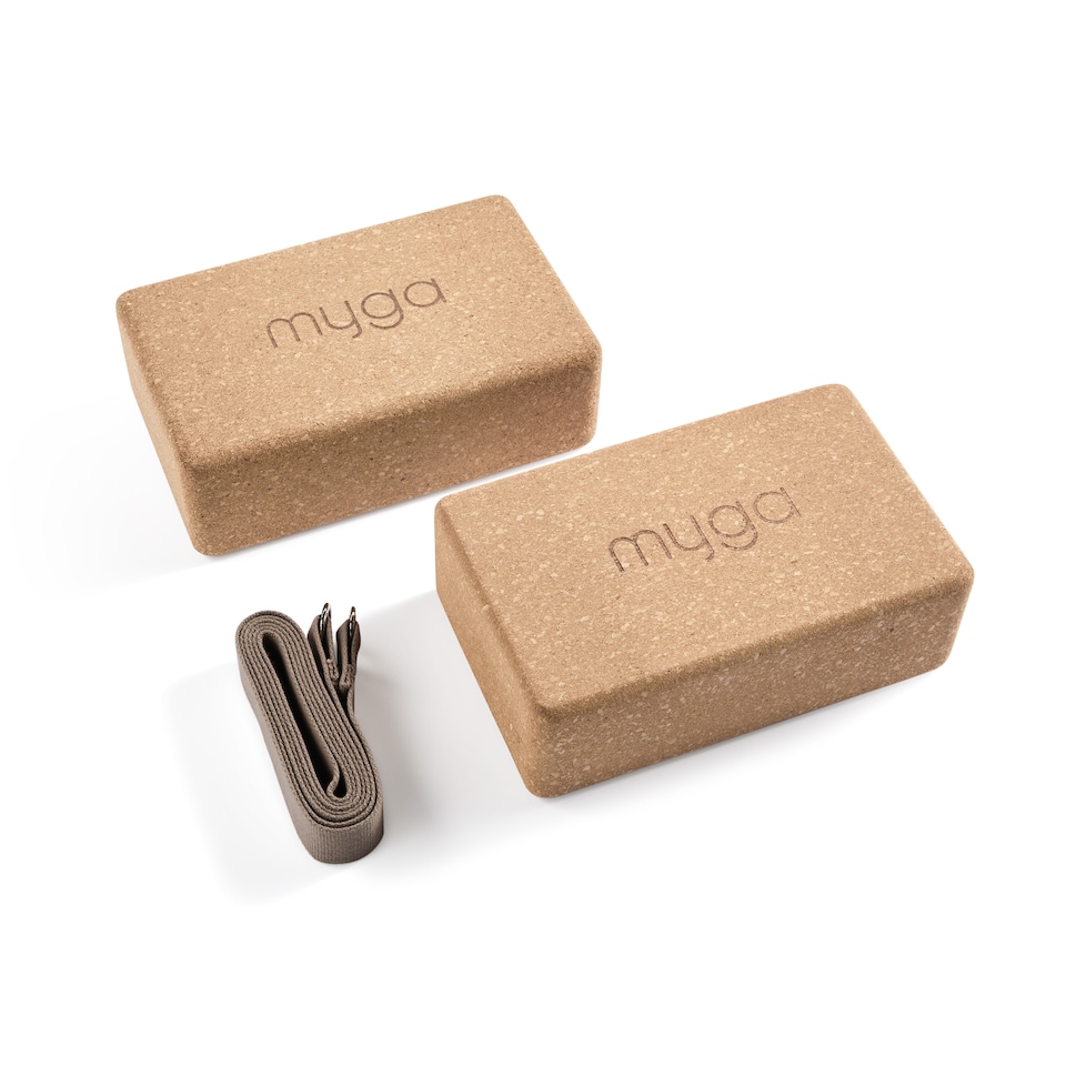 image 1 of Myga Pair of Cork Blocks and Strap - Wood