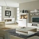 image 4 of Chelsea Living Low Display Cabinet 109cm Wide in White with a Truffle Oak Trim