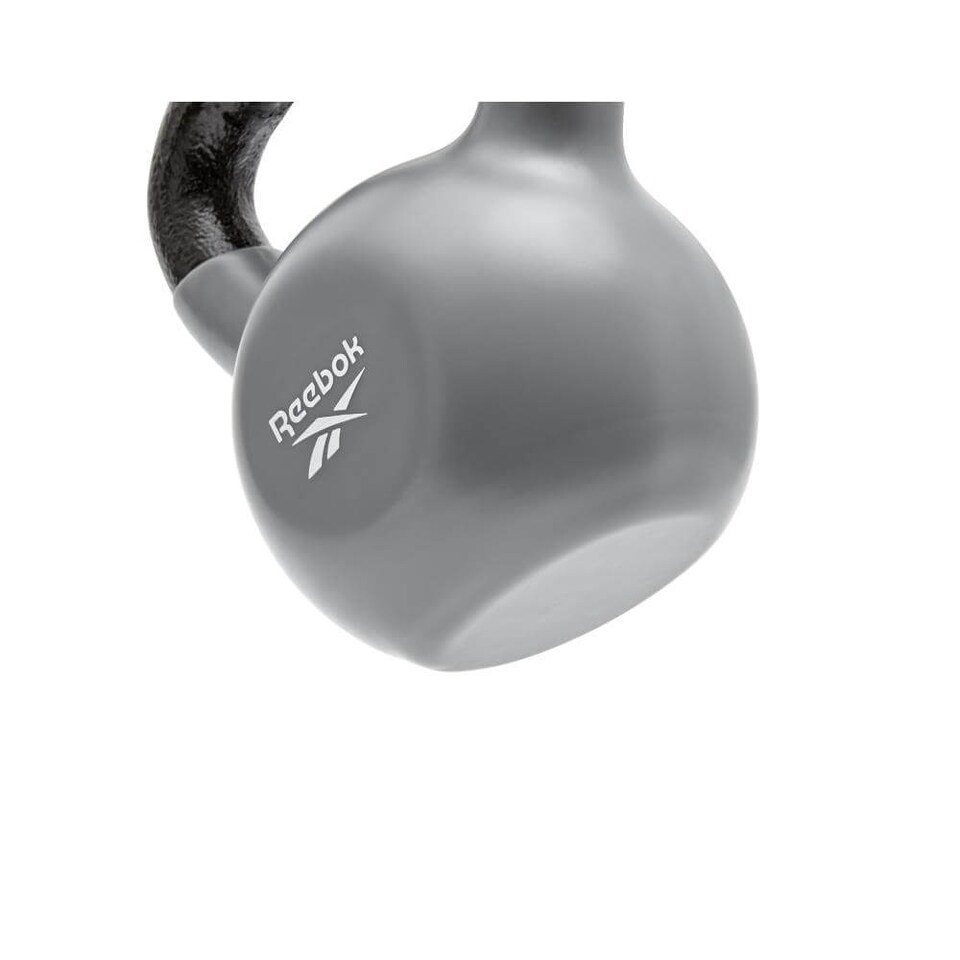 image 1 of Reebok 4.0 kg Cast Iron Kettlebell, Vinyl-Coated with Wide Handle | Multi | Grey/black | 4