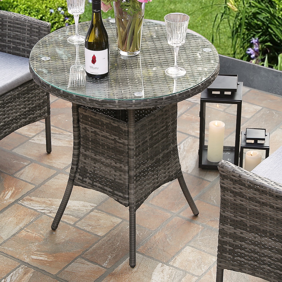image 1 of VIRGINIA Rattan Bistro Set 2 Seater Round Table and Chairs