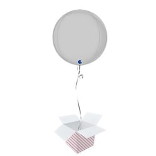 Satin White 4D Large Globe Foil Helium Balloon - Inflated Balloon in a Box