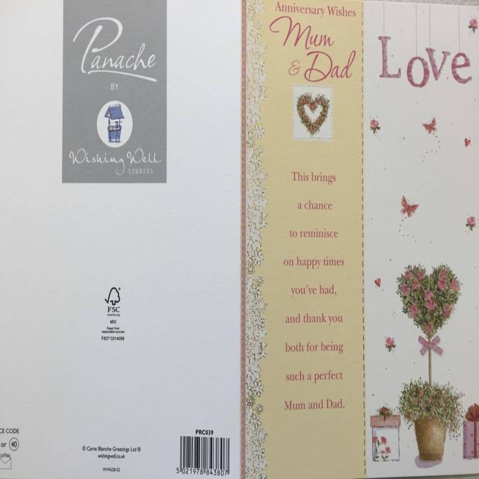 image 1 of Anniversary Wishes Mum & Dad Greetings Card