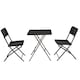 image 1 of Black Trestle Table and Chairs Set Folding Furniture for Indoor & Outdoor Events