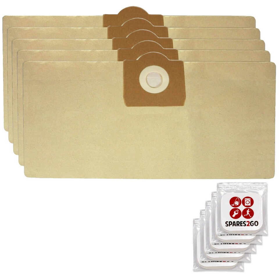 image 1 of SPARES2GO Dust Bags compatible with Bosch Advanced VAC20 Vacuum Cleaner 2609256F33 3165140912341 ZTB 06033D1270 (Pack of 5 + Fresh