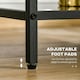 image 7 of HOMCOM Side Table with Tempered Glass Top, End Table with 2-Tier Storage, Black Black