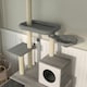 image 8 of PawHut 2-in-1 Hidden Litter Box with Floor-To-Ceiling Cat Tree, Indoor - Grey